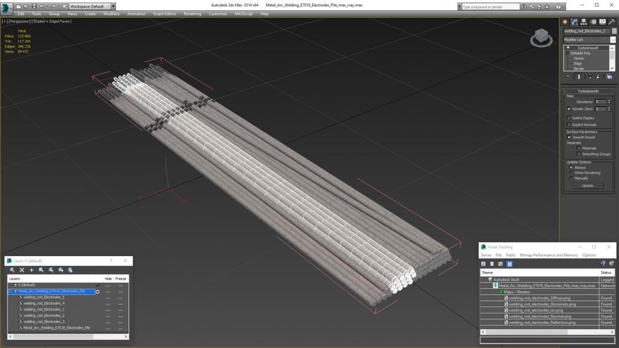 Metal Arc Welding E7018 Electrodes Pile 3D model