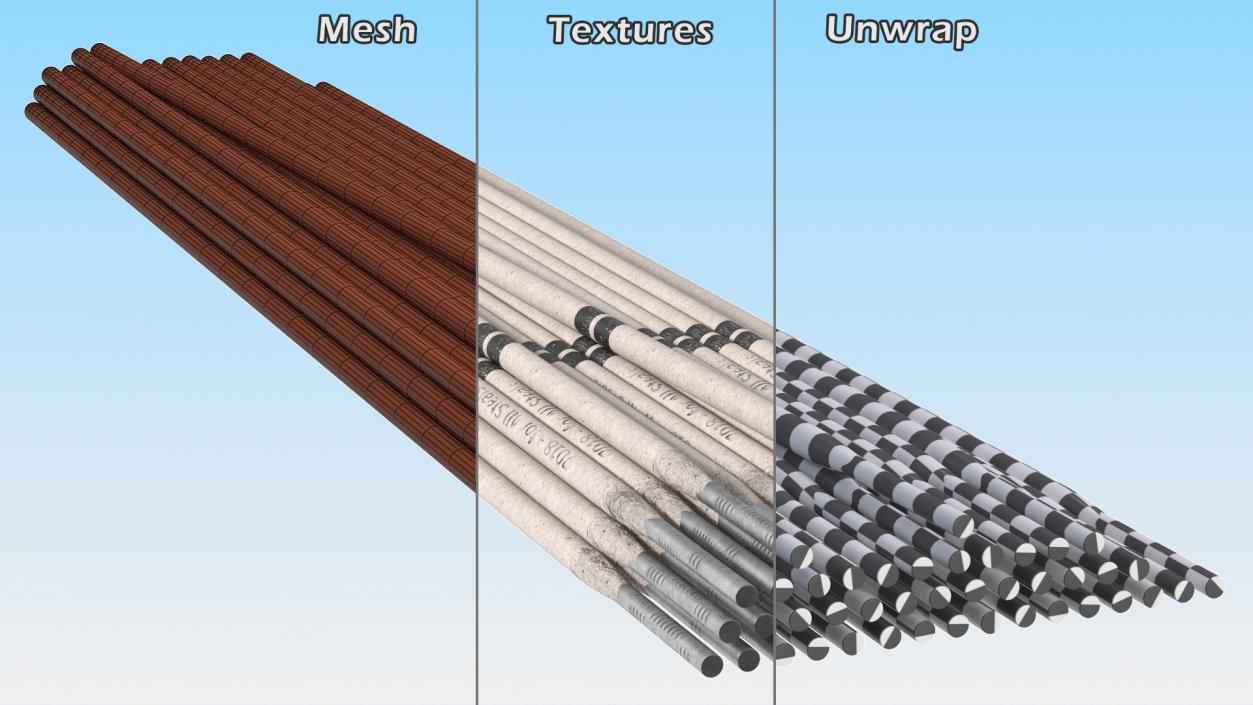 Metal Arc Welding E7018 Electrodes Pile 3D model