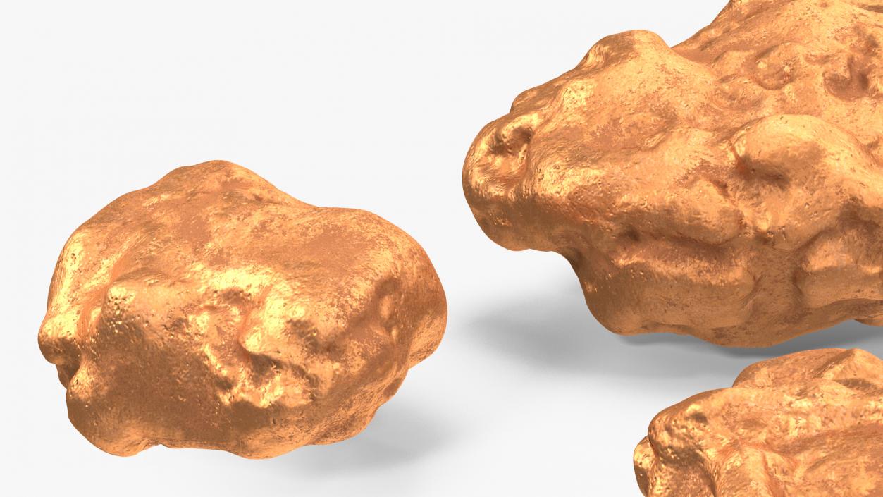 3D Metallic Copper Big Minerals model