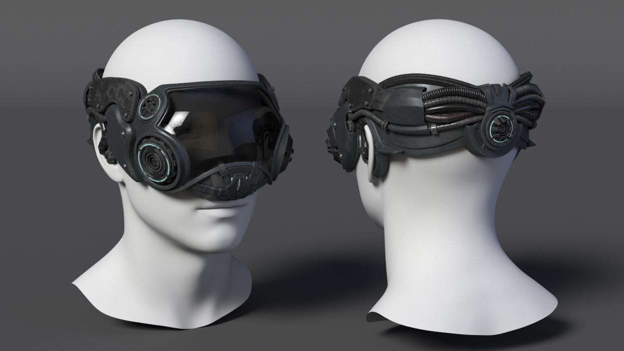 3D Sci-fi Head Mask Used