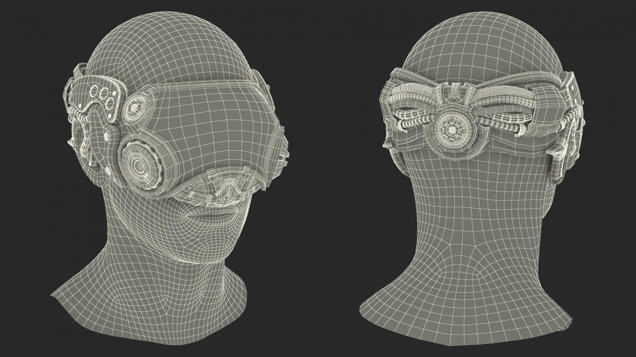 3D Sci-fi Head Mask Used