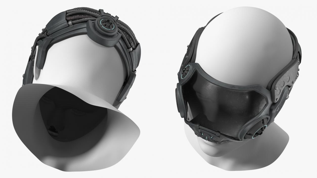 3D Sci-fi Head Mask Used