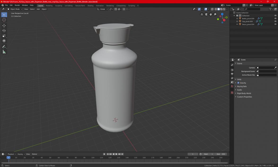 3D Soy Sauce with Dispenser Bottle