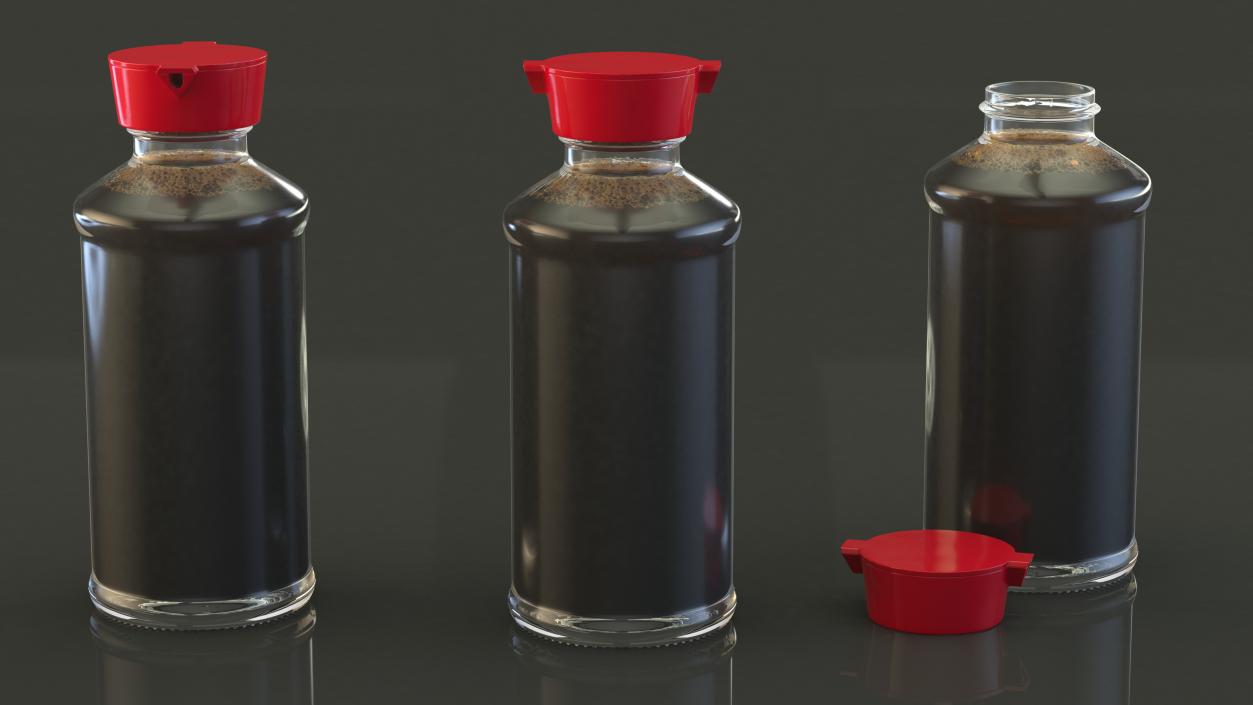 3D Soy Sauce with Dispenser Bottle