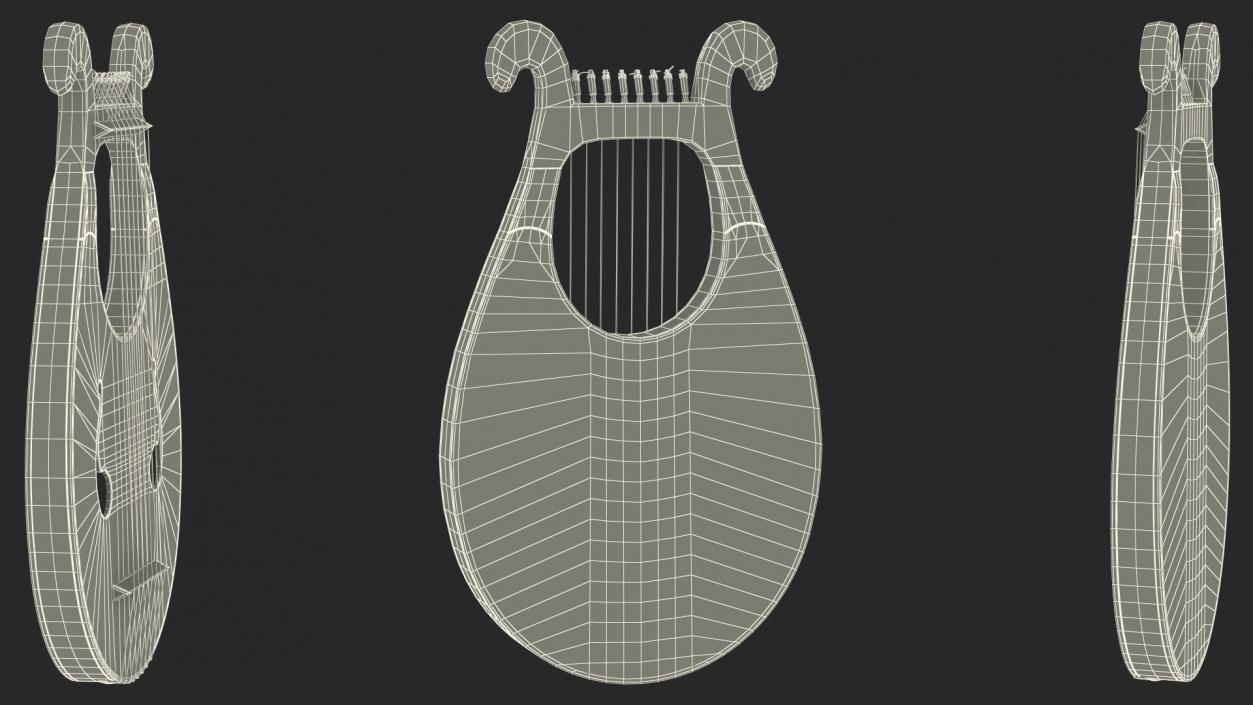 Greek Lyre Harp 8 String 3D model