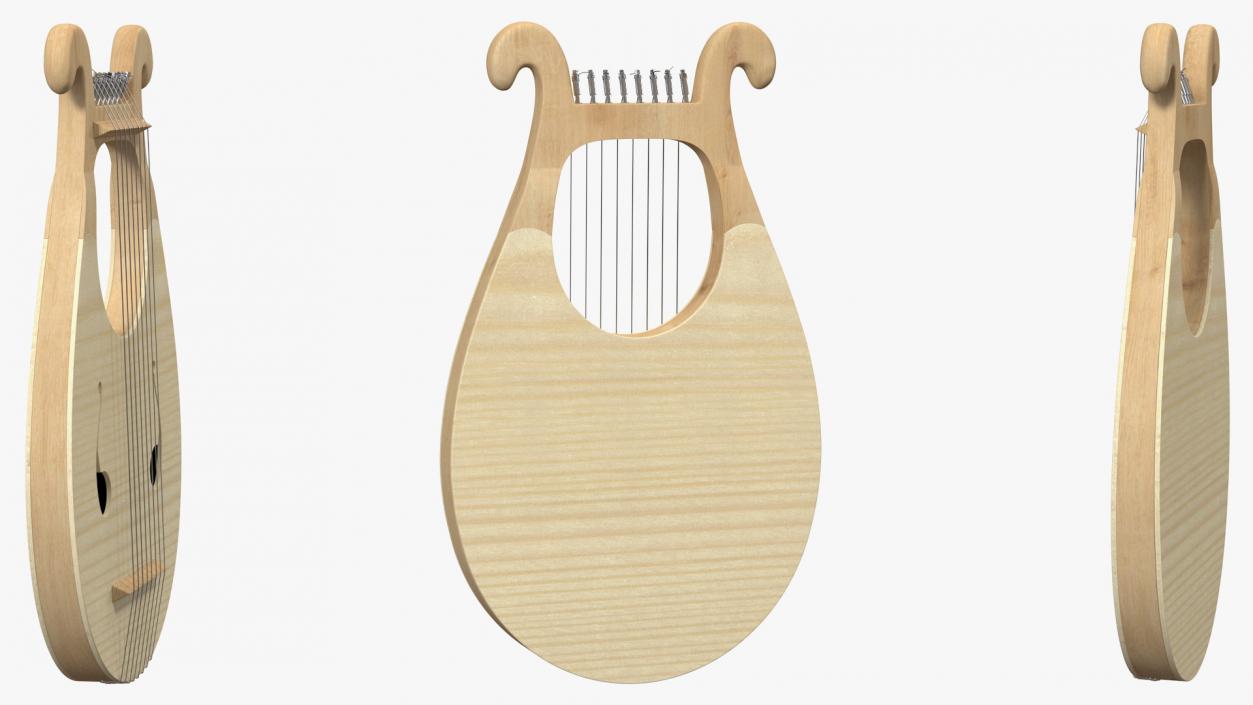 Greek Lyre Harp 8 String 3D model