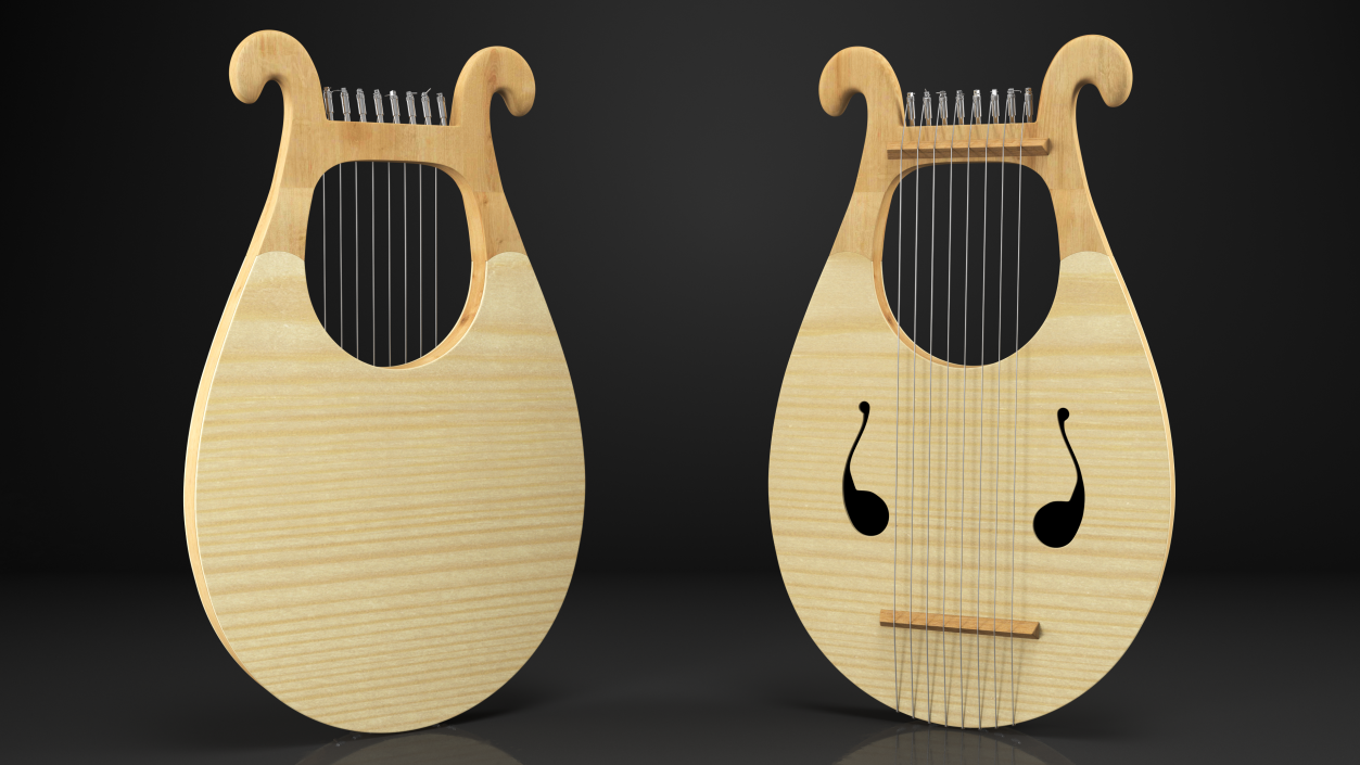 Greek Lyre Harp 8 String 3D model