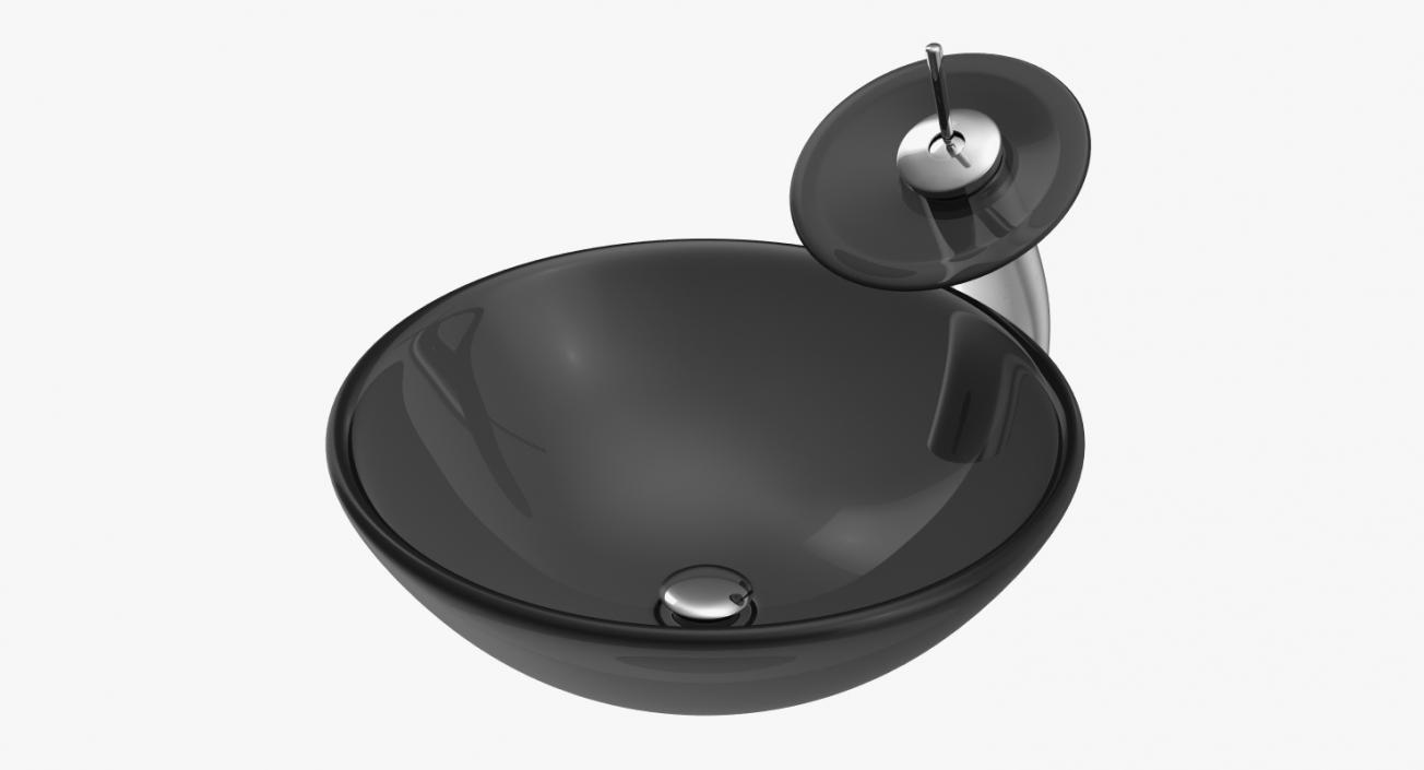 3D Modern Round Glass Sink model