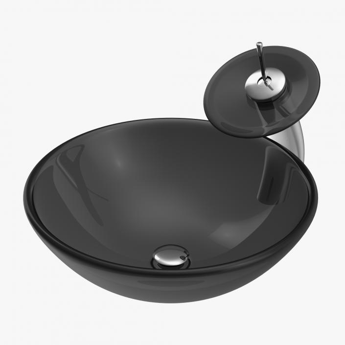 3D Modern Round Glass Sink model