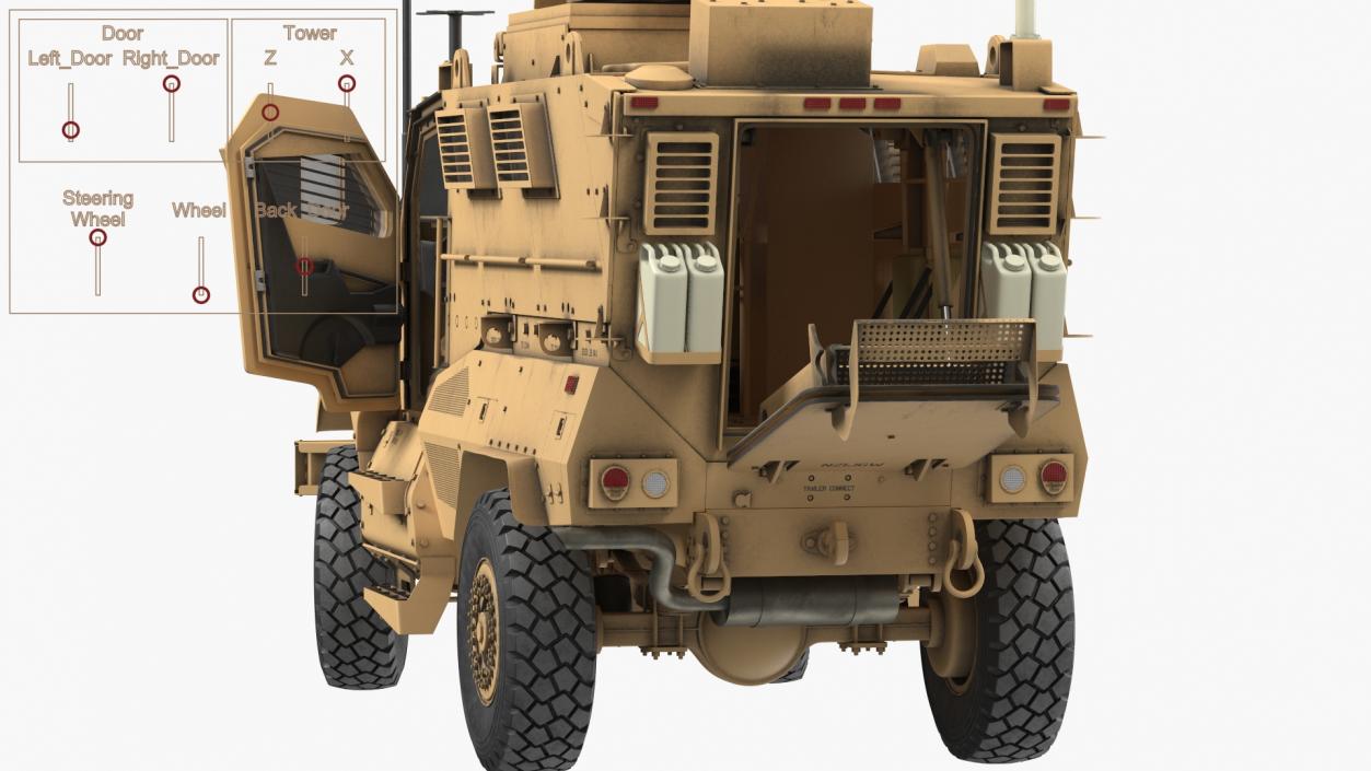 MaxxPro Armored Fighting Vehicle Rigged 3D model