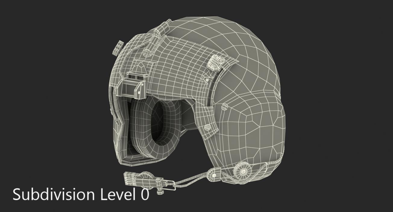 3D US Helicopter Pilot Helmet