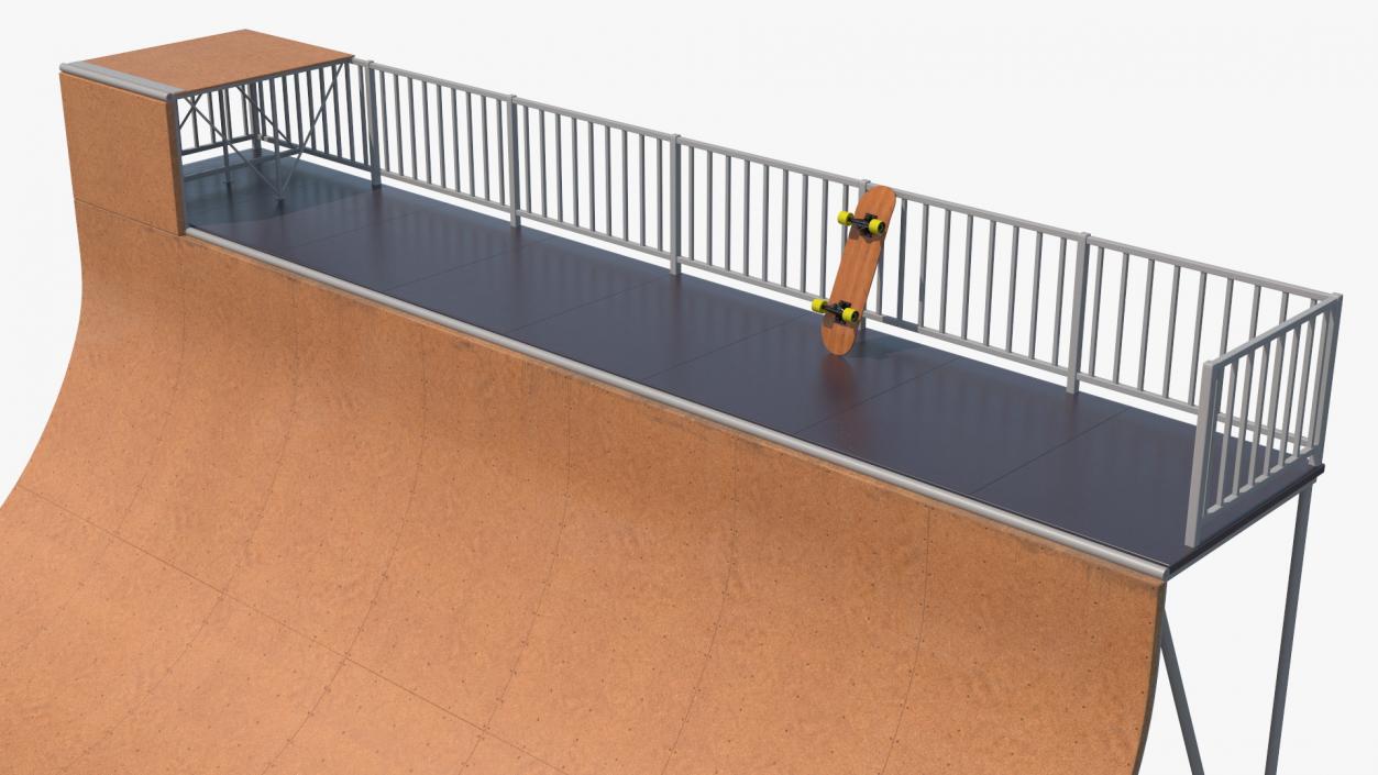 Vert Ramp and Classic Skateboard 3D