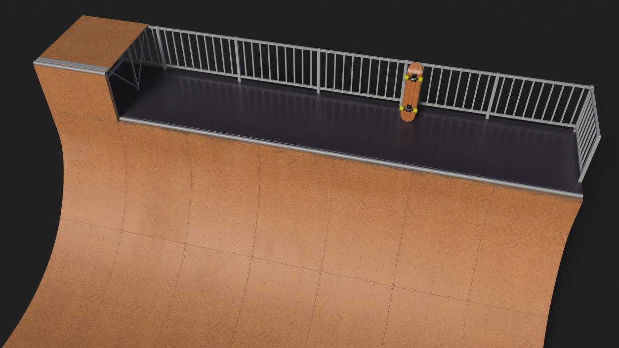 Vert Ramp and Classic Skateboard 3D