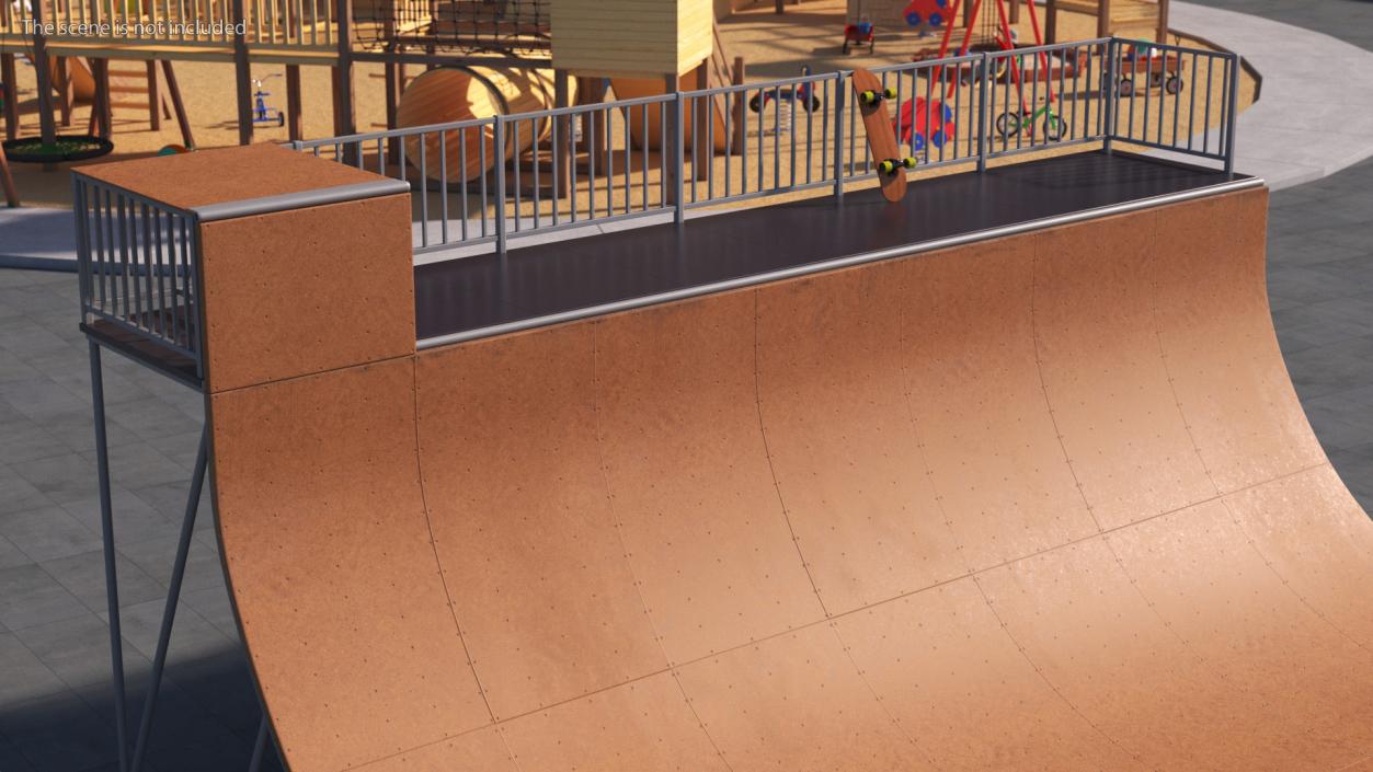 Vert Ramp and Classic Skateboard 3D