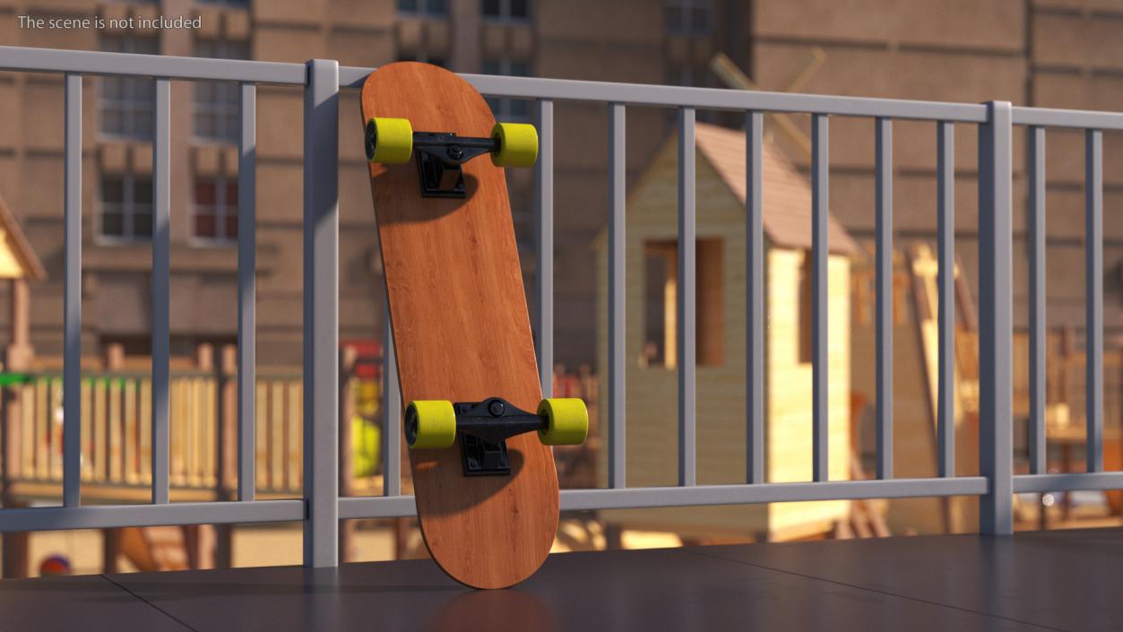 Vert Ramp and Classic Skateboard 3D