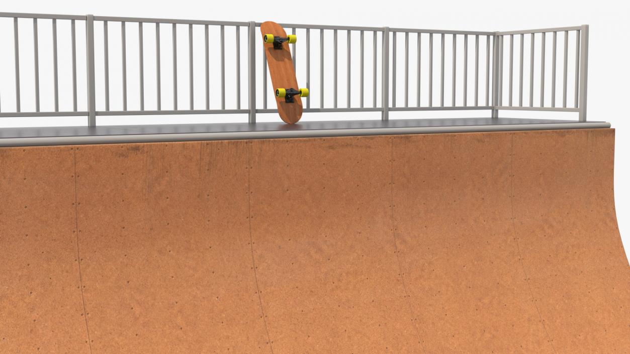 Vert Ramp and Classic Skateboard 3D