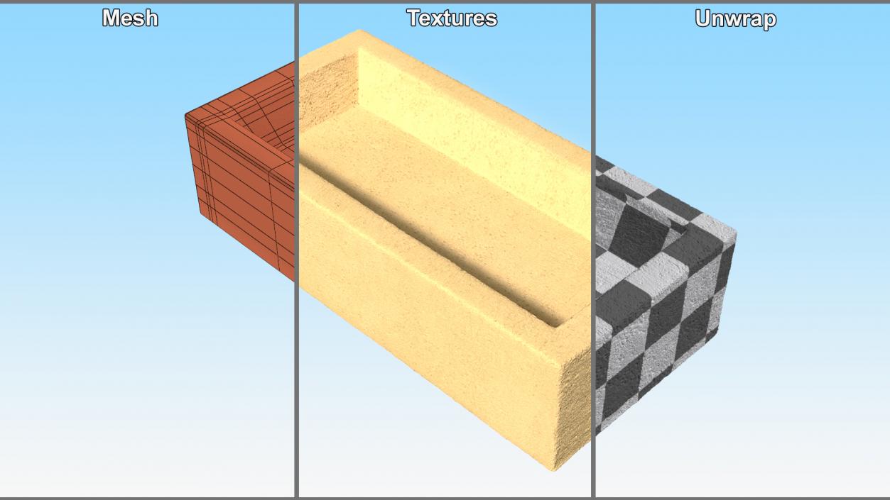 Calcium Silicate Block Frogged Yellow 3D