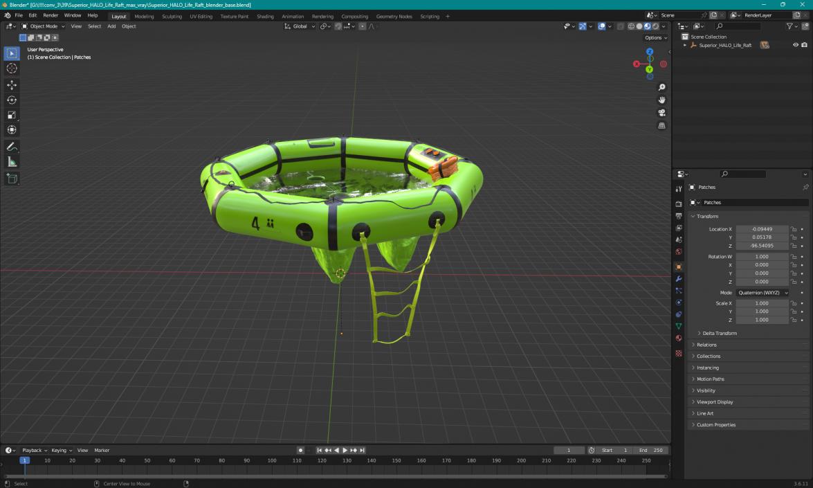 3D Superior HALO Life Raft model