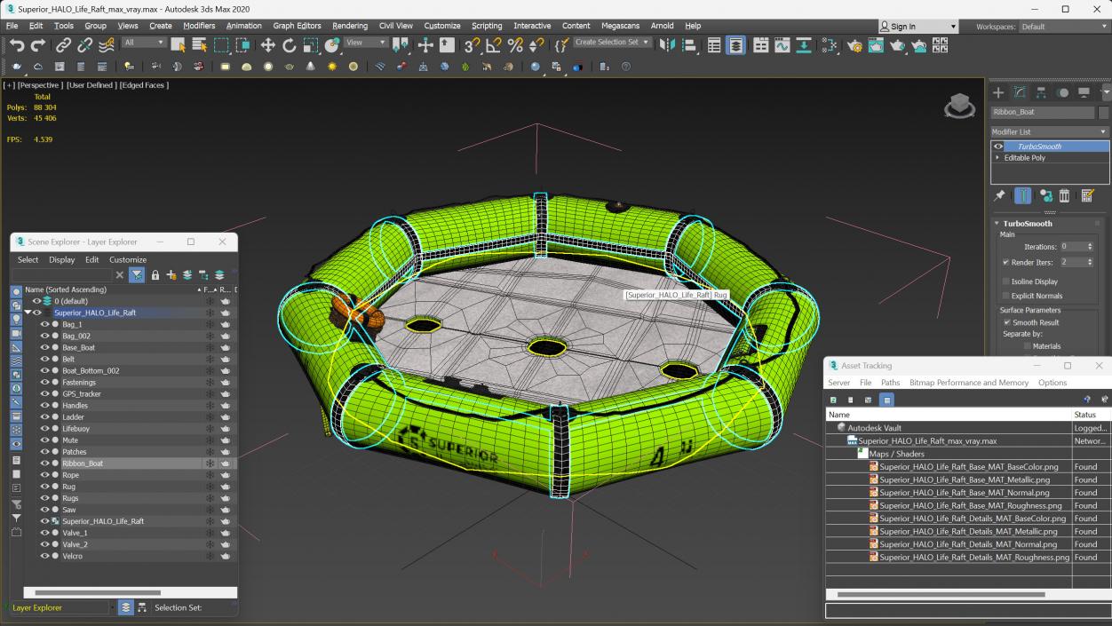 3D Superior HALO Life Raft model