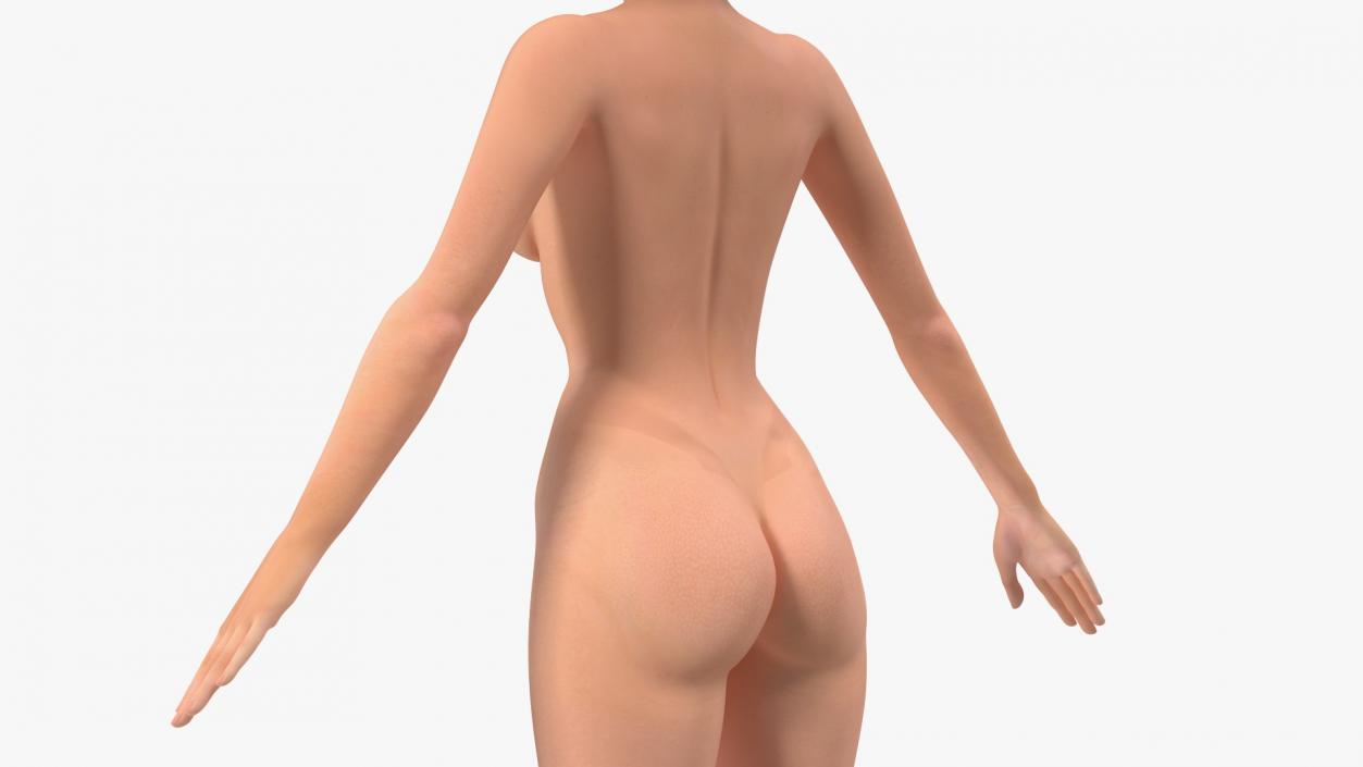 3D model Cartoon Nude Women T-Pose