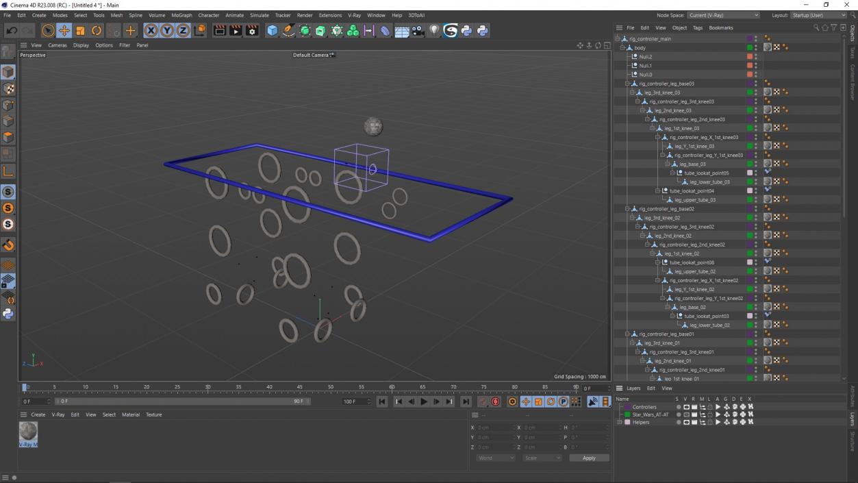 3D Dirt Star Wars AT-AT Rigged for Cinema 4D