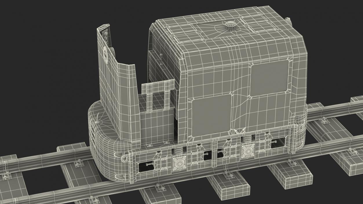 Mining Locomotive on Railway Section Dusty 3D