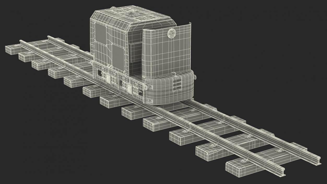 Mining Locomotive on Railway Section Dusty 3D