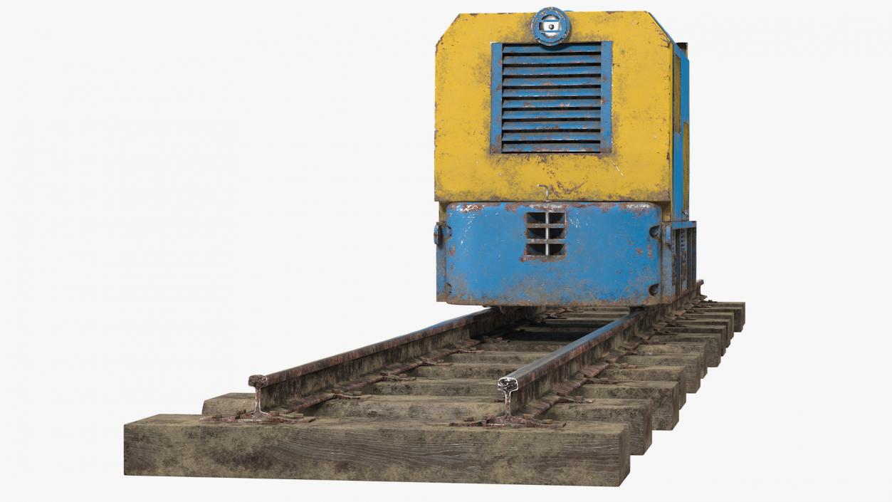 Mining Locomotive on Railway Section Dusty 3D