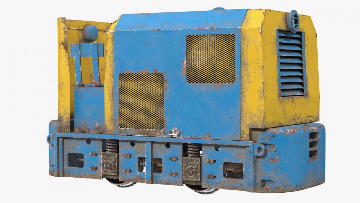 Mining Locomotive on Railway Section Dusty 3D