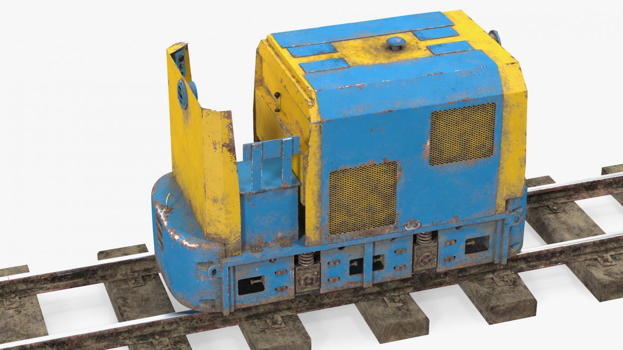 Mining Locomotive on Railway Section Dusty 3D