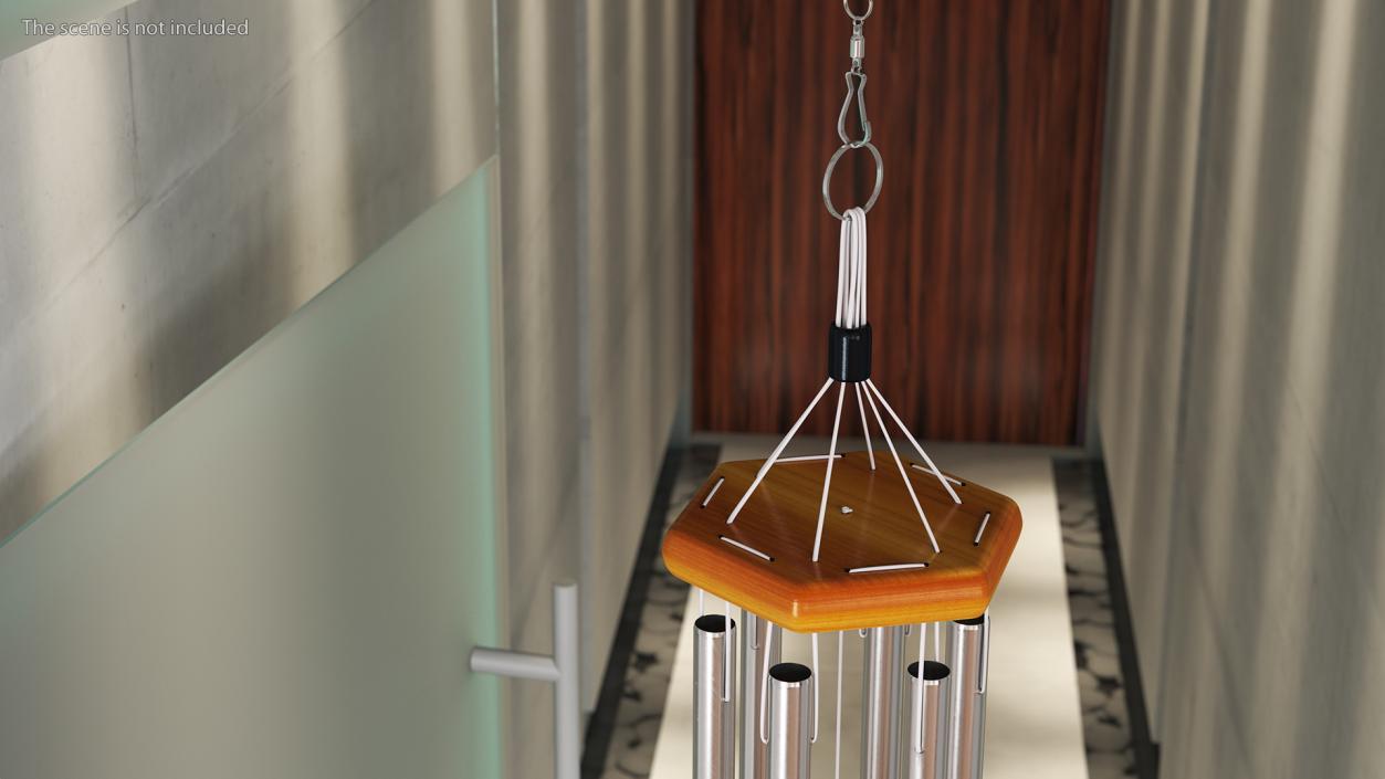 Chrome Plated Wind Chime 3D model