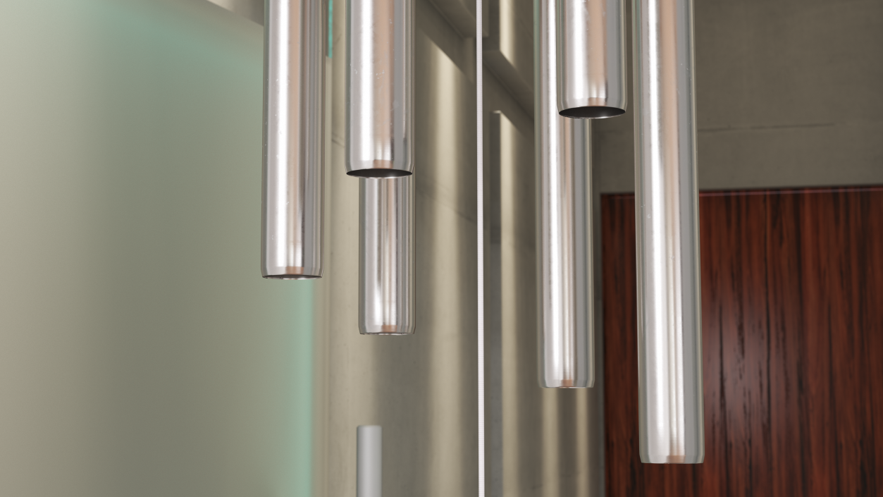 Chrome Plated Wind Chime 3D model