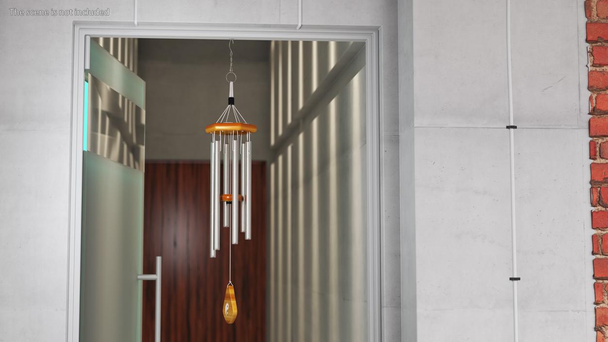 Chrome Plated Wind Chime 3D model