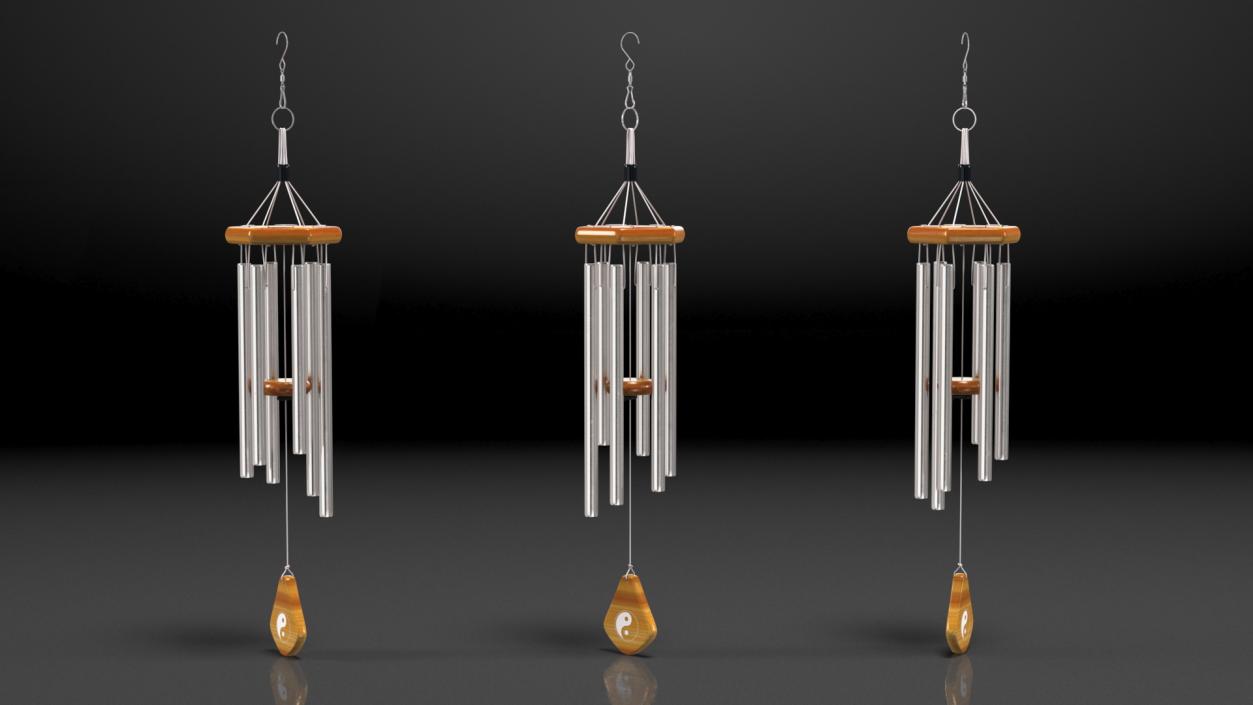 Chrome Plated Wind Chime 3D model