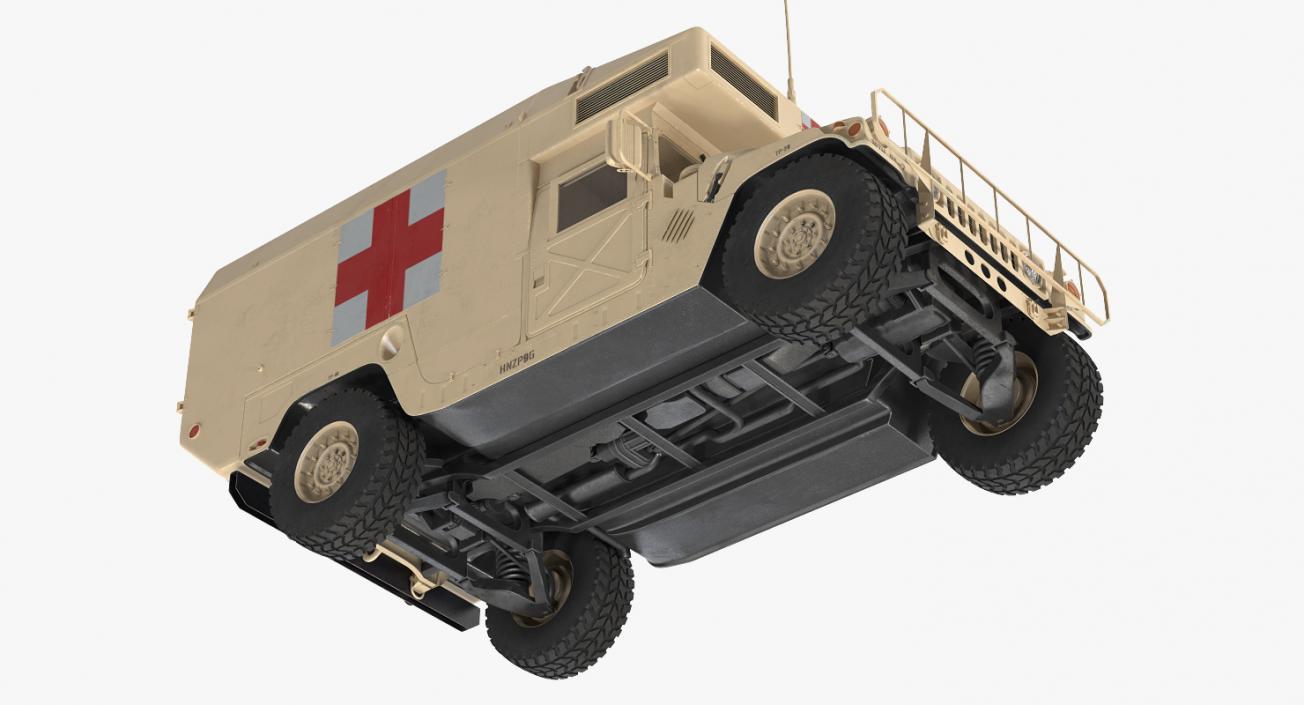 3D Ambulance Car HMMWV m997 Desert