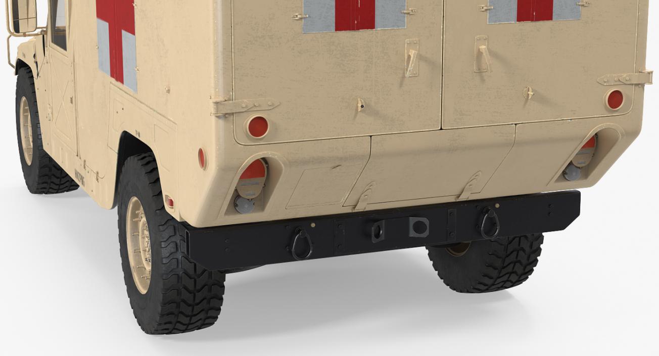 3D Ambulance Car HMMWV m997 Desert