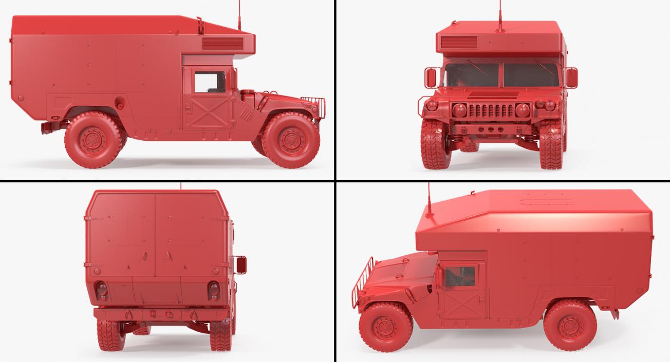 3D Ambulance Car HMMWV m997 Desert