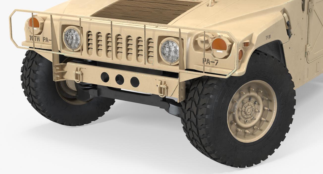 3D Ambulance Car HMMWV m997 Desert