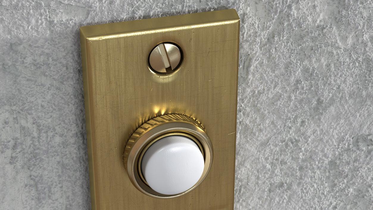 3D model Rectangular Doorbell Gold