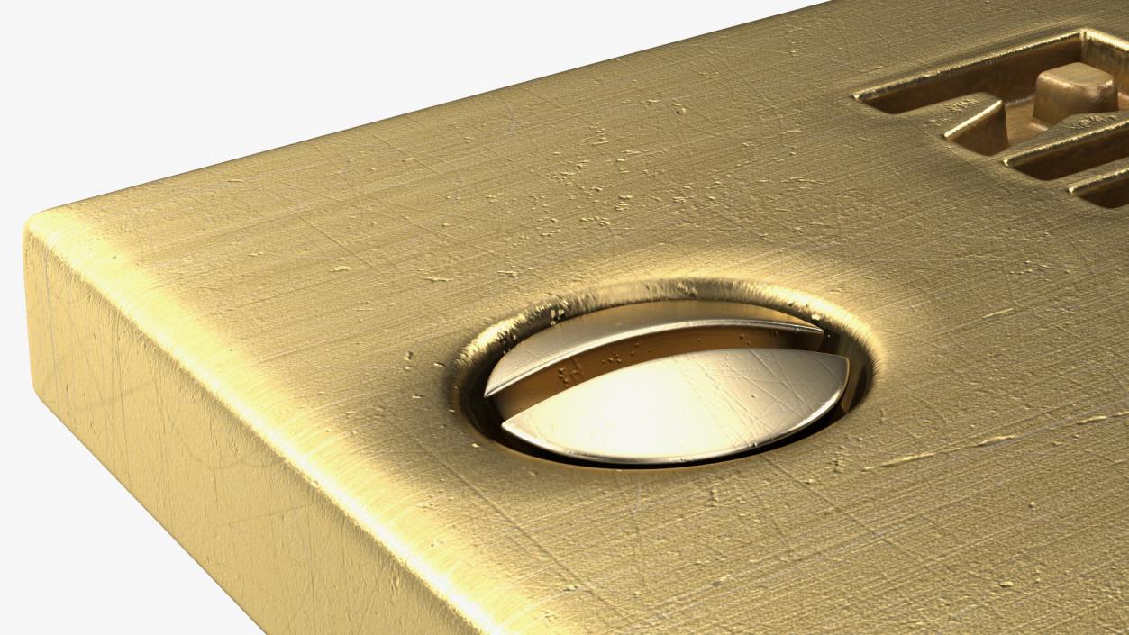 3D model Rectangular Doorbell Gold