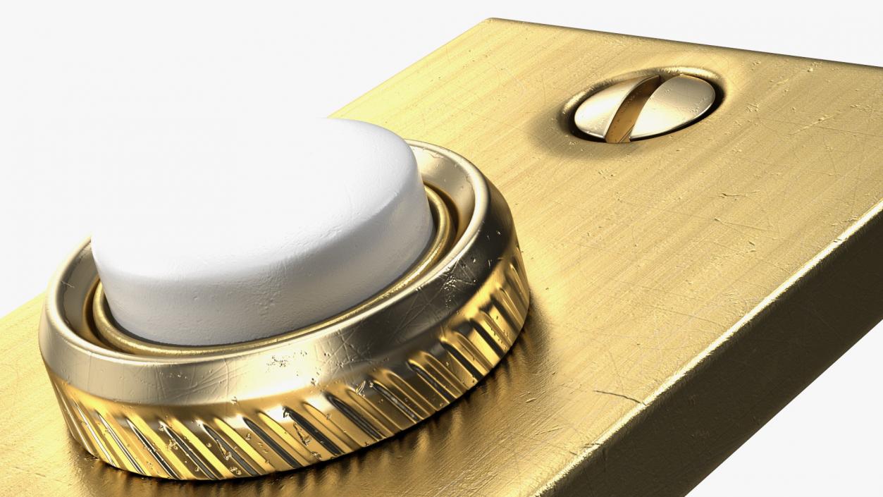 3D model Rectangular Doorbell Gold