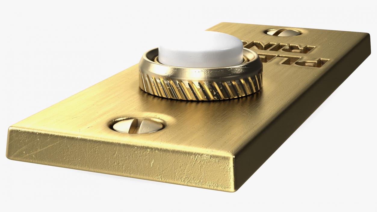 3D model Rectangular Doorbell Gold