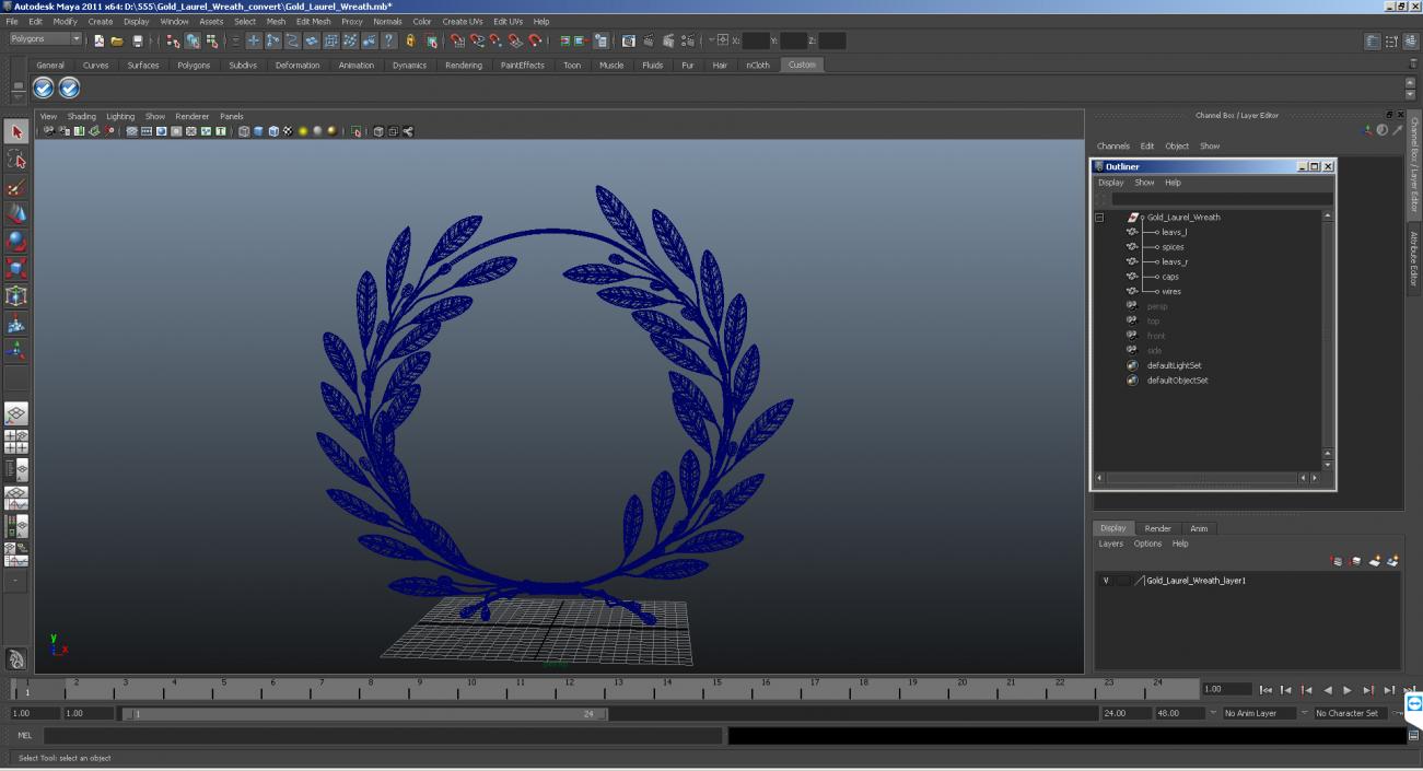 3D model Laurel Wreath Silver