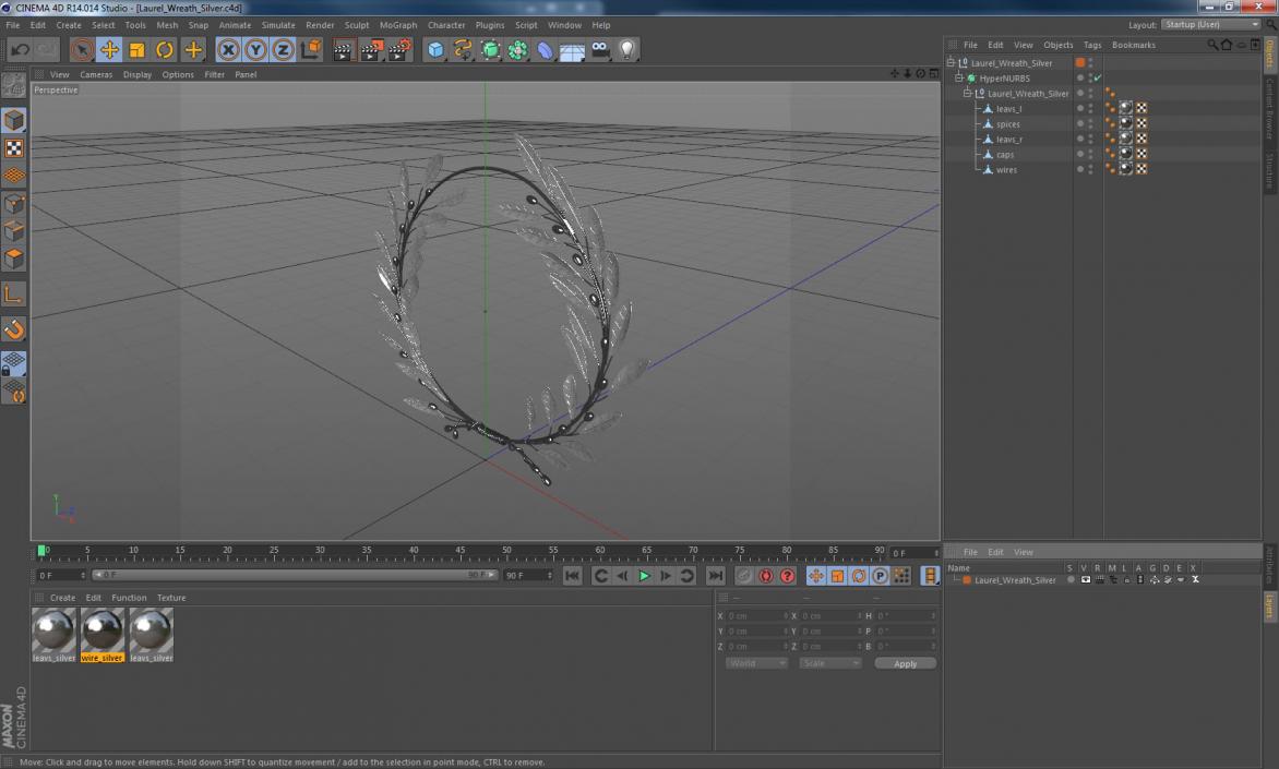 3D model Laurel Wreath Silver