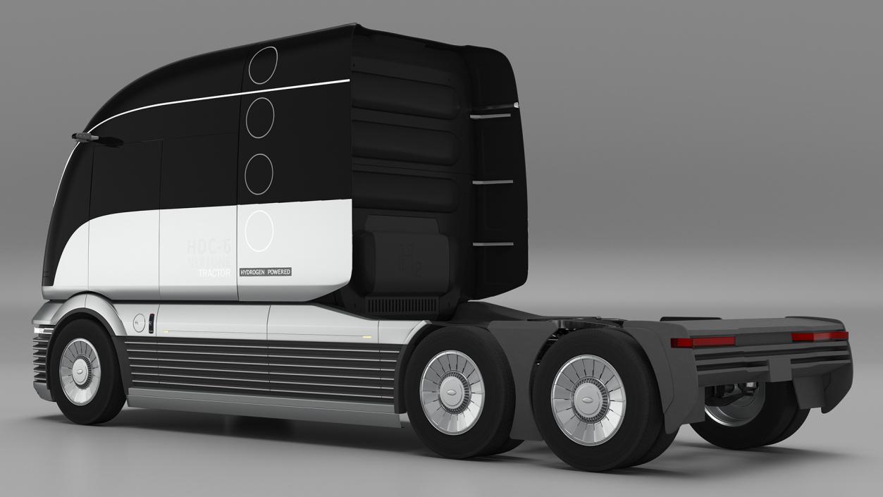 3D model Futuristic Hydrogen Powered Semi Truck Rigged