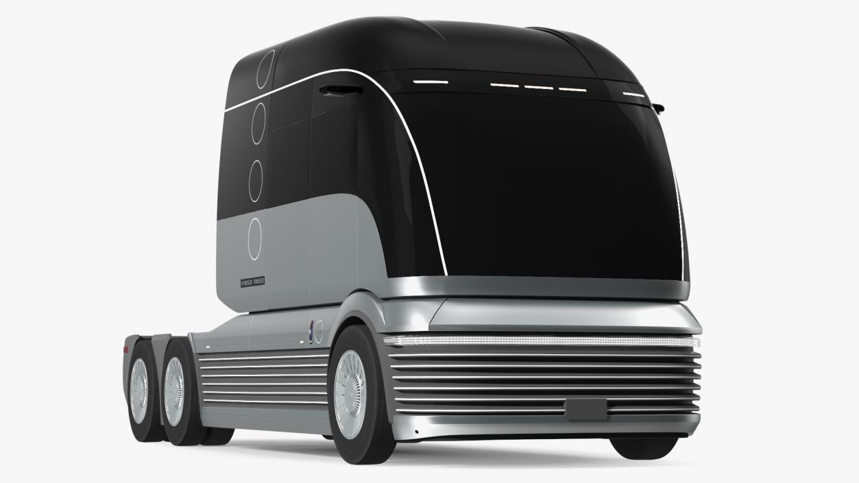 3D model Futuristic Hydrogen Powered Semi Truck Rigged