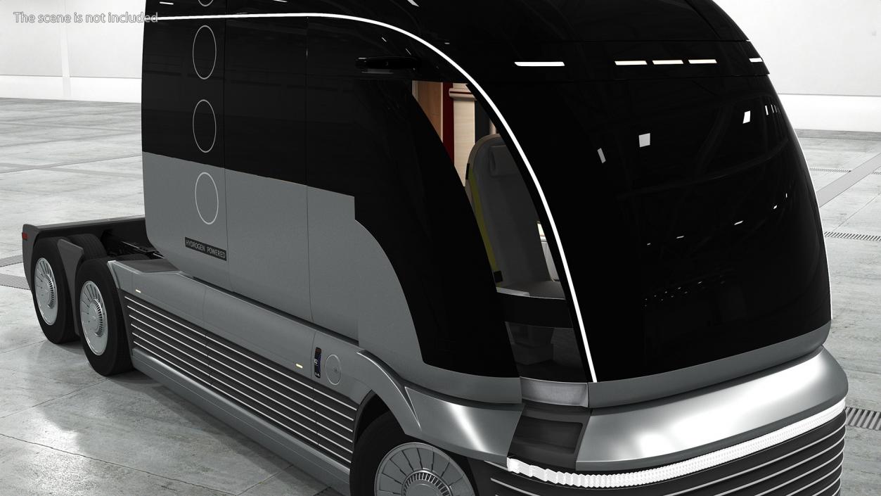 3D model Futuristic Hydrogen Powered Semi Truck Rigged