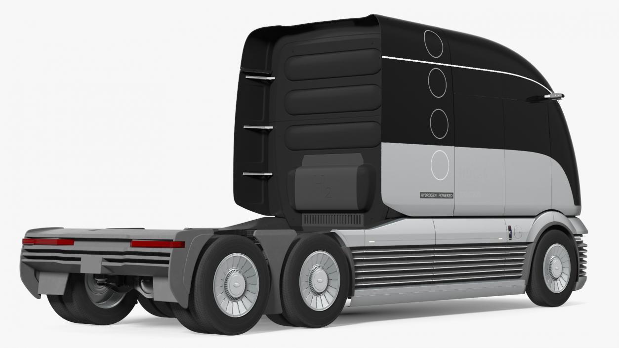 3D model Futuristic Hydrogen Powered Semi Truck Rigged