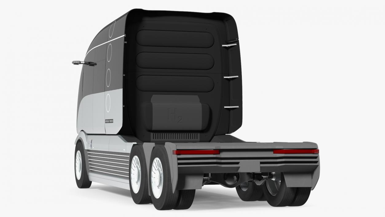 3D model Futuristic Hydrogen Powered Semi Truck Rigged