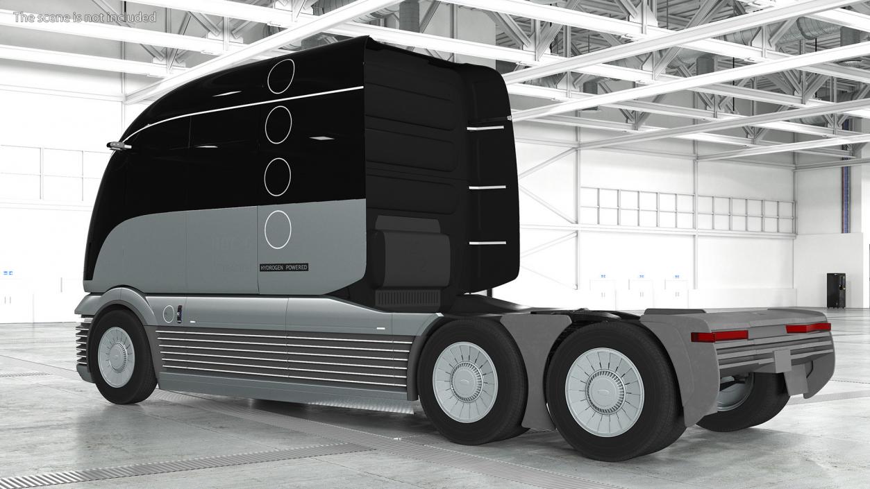 3D model Futuristic Hydrogen Powered Semi Truck Rigged